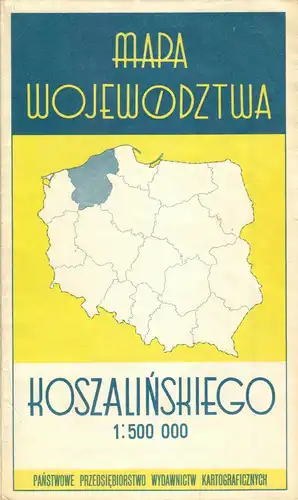 Verkehrskarte, Województwo Koszalinkiego, Wojewodschaft Koszalin, 1966