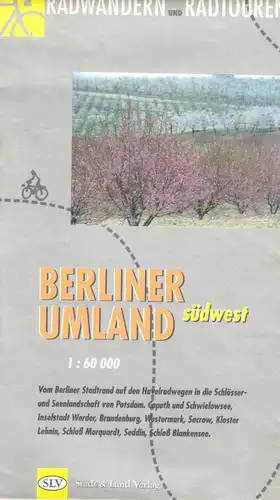 Touristenkarte, Radwandern und Radtouren - Berliner Umland, südwest, um 1992
