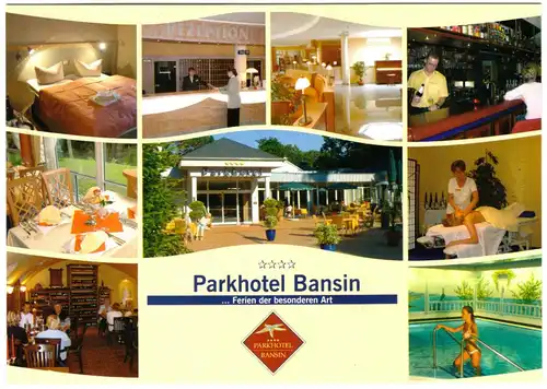 AK, Seebad Bansin auf Usedom, Parkhotel Bansin, neun Abb., gestaltet, um 2010