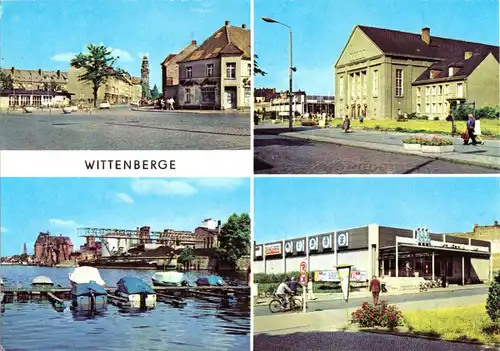 AK, Wittenberge, vier Abb., u.a. Kaufhalle, 1979