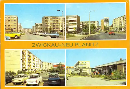 AK, Zwickau Neu Planitz, Neubaugebiet, vier Abb., 1982