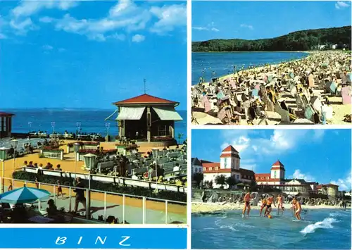 AK, Ostseebad Binz auf Rügen, drei Abb., 1969