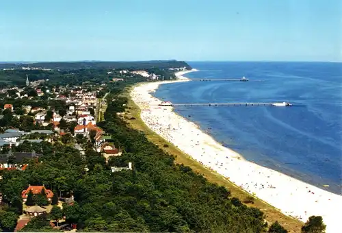 AK, Seebad Ahlbeck Usedom, Luftbild-Teilansicht, um 2005, Echtfoto