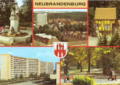 AK, Neubrandenburg, fünf Abb., 1989