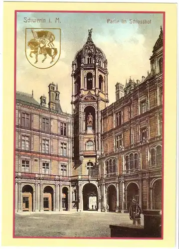 AK, Schwerin, Partie im Schloßhof, um 1910, Reprint 1986