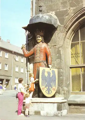 AK, Nordhausen, Am Roland, belebt, 1990