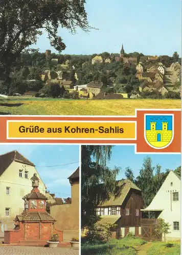 AK, Kohren-Salis, drei Abb. und Wappen, um 1991