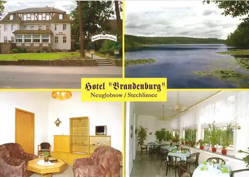 AK, Neuglobsow Kr. Gransee, Hotel "Brandenburg", vier Abb., um 1998