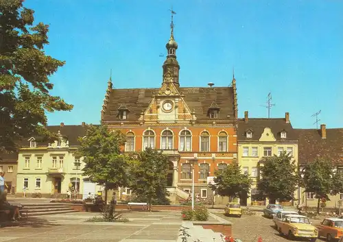 AK, Dahlen Kr Oschatz, Blick zum Rathaus, 1989