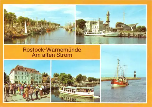 AK, Rostock Warnemünde, fünf Abb., Am Alten Strom, 1983