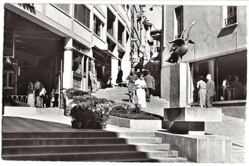 AK, Lugano, TI, Via Cattedrale, belebt, um 1957