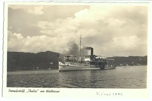 AK, Wörthersee, Kärnten, Dampfschiff "Thalia", um 1942