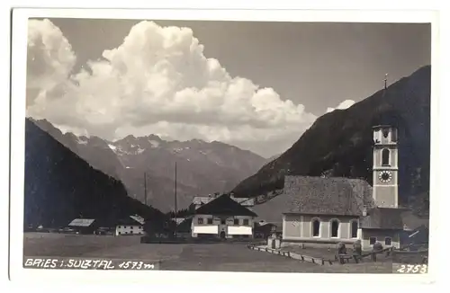 AK, Gries i. Sulztal, Steiermark, Teilansicht mit Kirche, um 1938