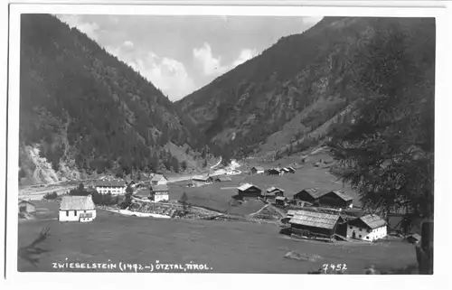AK, Zwieselstein, Ötztal, Tirol, Teilansicht, um 1936