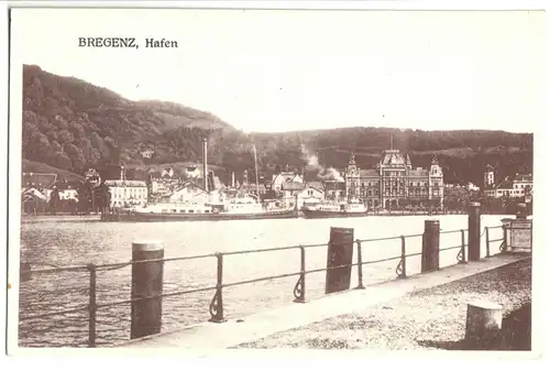 AK, Bregenz, Vorarlberg, Partie im Hafen mit Dampfern, 1924