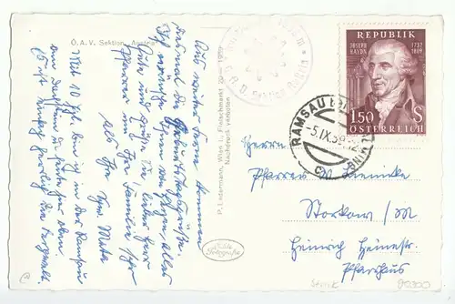 AK, Ramsau am Dachstein, Steiermark, Austriahütte am Brandriedl, 1959