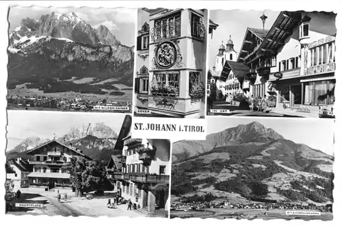 AK, St. Johann, Tirol, fünf Abb., um 1963