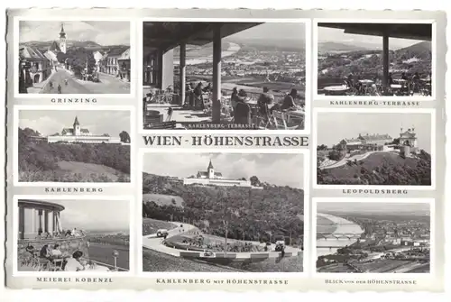 AK, Wien, Höhenstrasse, acht Abb., 1962