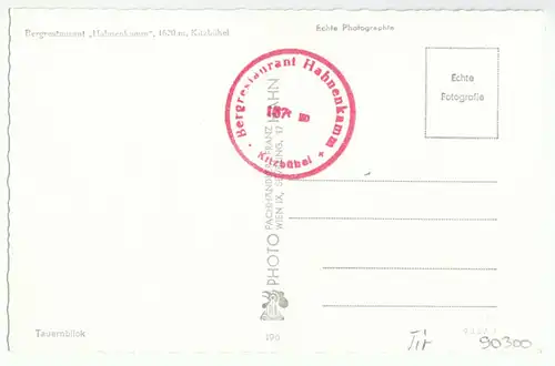 AK, Kitzbühel, Tirol, Bergrestaurant Hahnenkamm, Terrasse, belebt, um 1965