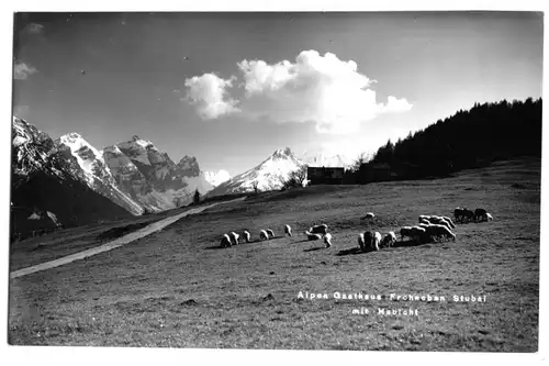 AK, Frohneben, Stubai, Tirol, Alpen Gasthaus mit Habicht, um 1960, Echtfoto