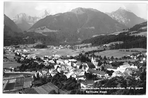 AK, Kötschach-Mauthen, Kärnten, Ansicht gegen Karnische Alpen, um 1965