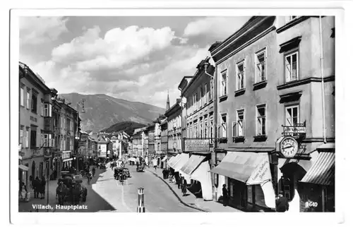 AK, Villach, Kärnten, Hauptplatz, belebt, um 1955