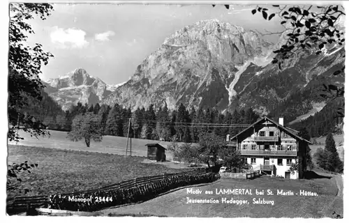 AK, Lammertal bei St. Martin - Hüttau, Salzburg, Jausenstation, um 1963