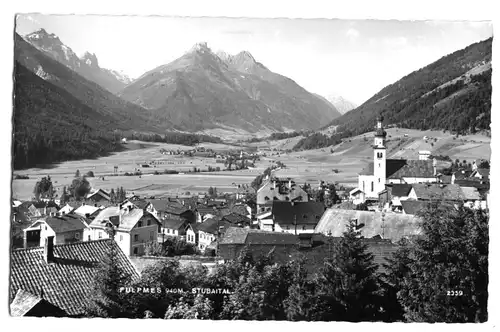 AK, Fulpmes Strubaital, Tirol, Teilansicht mit Kirche, um 1963