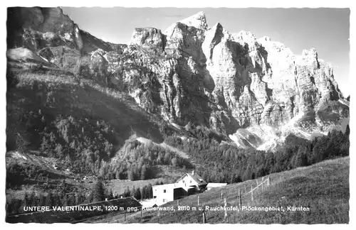 AK, Untere Valentinalpe gegen Kellerwand u. Rauchkofel, Kärnten, um 1965