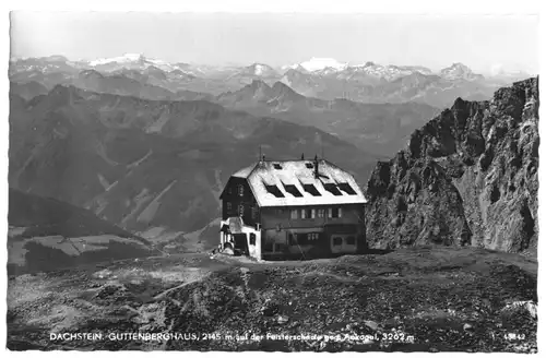 AK, Dachstein, Steiermark, Guttenberghaus a.d. Feisterscharte, um 1962