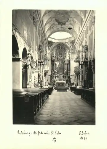 AK, Salzburg, Stiftskirche St. Peter, Innenansicht, um 1960
