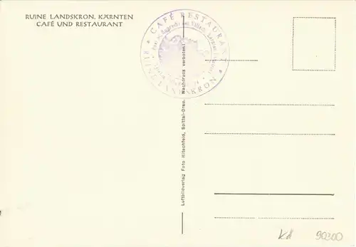 AK, Ruine Landskron, Kärnten, Café und Restaurant, Gastraum, um 1965