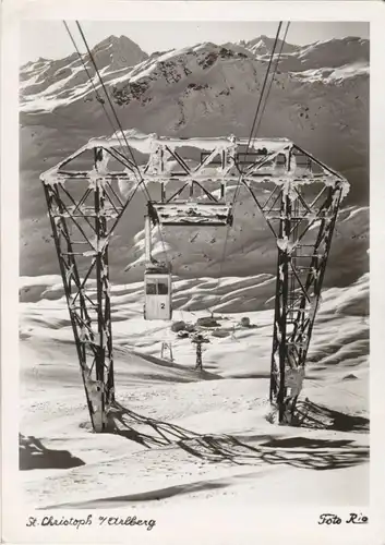 AK, St. Anton am Arlberg, Vorarlberg, Seilbahn, winterl. Ansicht, um 1963