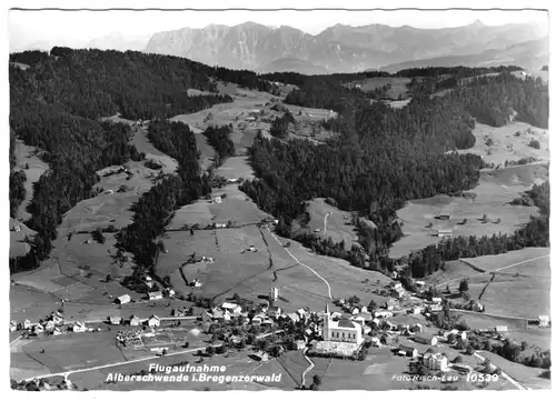 AK, Alberschwenda i. Bregenzerwald, Vorarlberg, Luftbildansicht, 1962