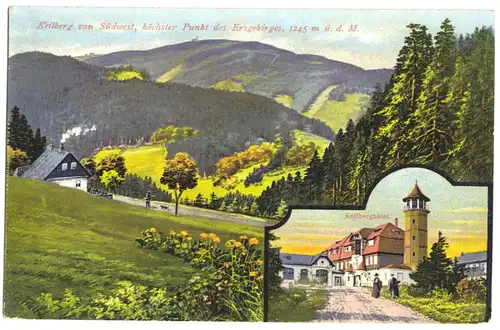 AK, Keilberg Erzgeb., Klínovec, Keilberg von Südwest, Keilberghotel, um 1912