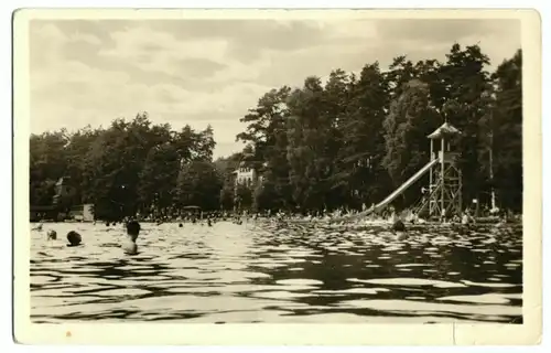 AK, Hammer am See, Hamr na Jezeře, Schwimmbad, belebt, um 1936