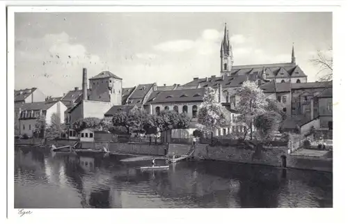 AK, Eger, Cheb, Teilansicht mit Kirche, 1939