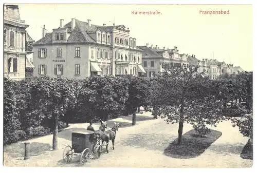 AK, Franzensbad, Františkovy Lázně, Kulmerstr., Kutsche, 1912