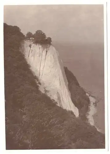 Echtfoto 1930, 12 x 17 cm, Sassnitz Rügen, Blick zum Königsstuhl, um 1930