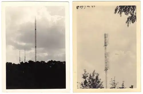 zwei Echtfotos, Berlin Wannsee, Sendemasten, 1950