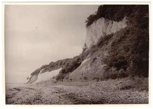 Echtfoto 1930, 12 x 17 cm, Sassnitz Rügen, Steilküste bei Sassnitz, Vers. 1