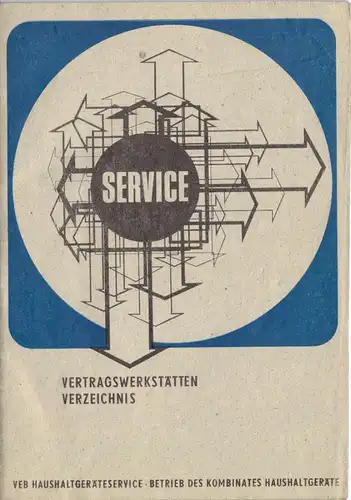 Vertragswerkstättenverzeichnis für Gasgeräte, VEB Haushaltgeräteservice, 1981