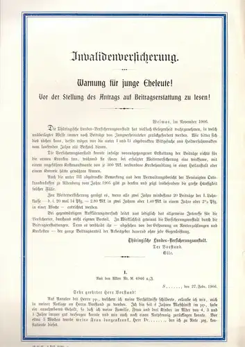 Thüringische Landesversicherungsanstalt, Hinweise z. Invalidenversicherung, 1907