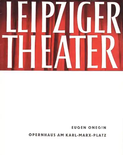 Theaterprogramm, Opernhaus Leipzig, Eugen Onegin, 1965