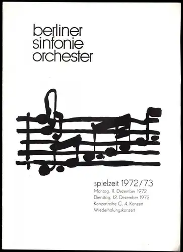 Konzertprogramm, Berliner Sinfonie Orchester, 1972/73, Dezember 1972