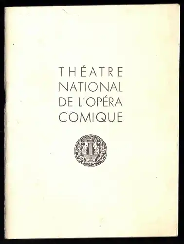 Theaterprogramm, Théatre National de L'Opéra Comique, Paris, Carmen, 1957