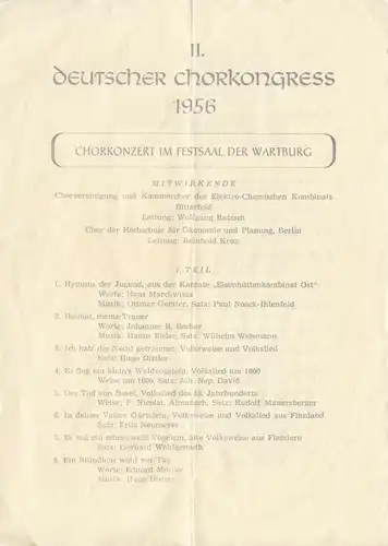 Konglomerat von Dokumenten, Eisenach, II. Deutscher Chorkongress, 1956