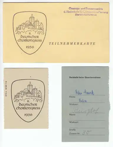 Konglomerat von Dokumenten, Eisenach, II. Deutscher Chorkongress, 1956