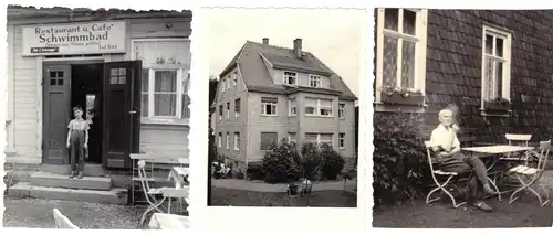 drei Fotos, Finsterbergen Thür. Kr. Gotha, verschiedene Motive, 1966