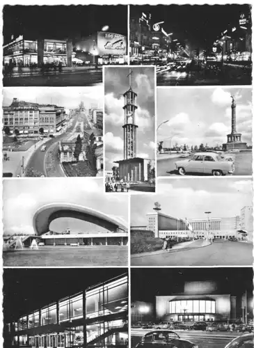 AK, Berlin [West], neun innerstädt. Motive, gestaltet, um 1962